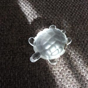 Vintage 70s Swedish crystal turtle tortoise figurine